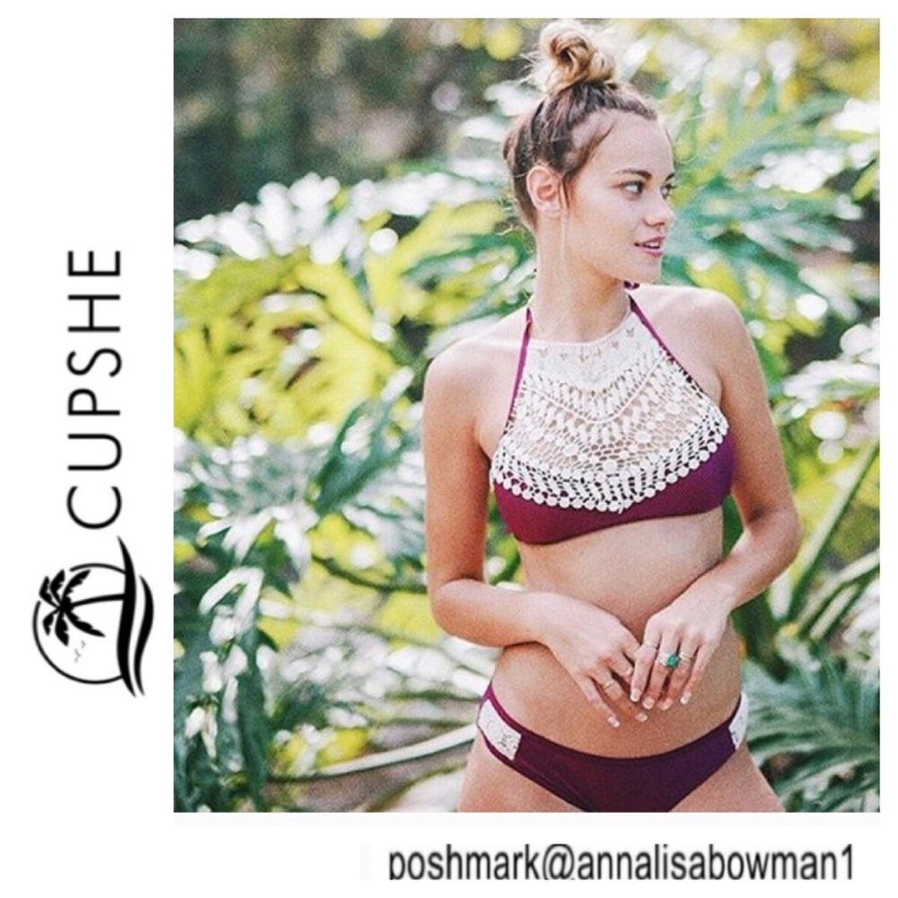 💸NWT Cupshe wine color w/lace accent bikini
